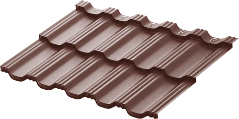 Купить Модульная металлическая черепица АкваСистем / Aqua System, Гётеборг, Rooftop Бархат (матовый) 0,5мм, RAL8017 тёмно-коричневый - изображение 1